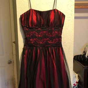Red and black dress